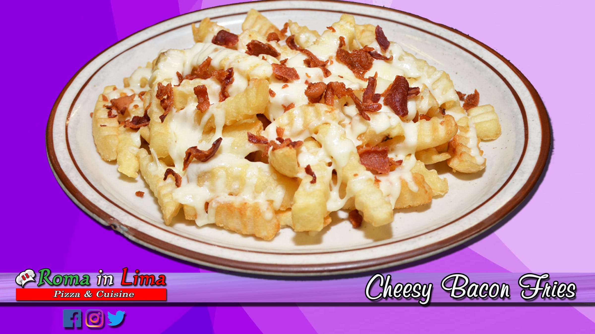 Order Cheesy Bacon Fries - Appetizer food online from Roma In Lima Pizza & Cuisine store, Immokalee on bringmethat.com