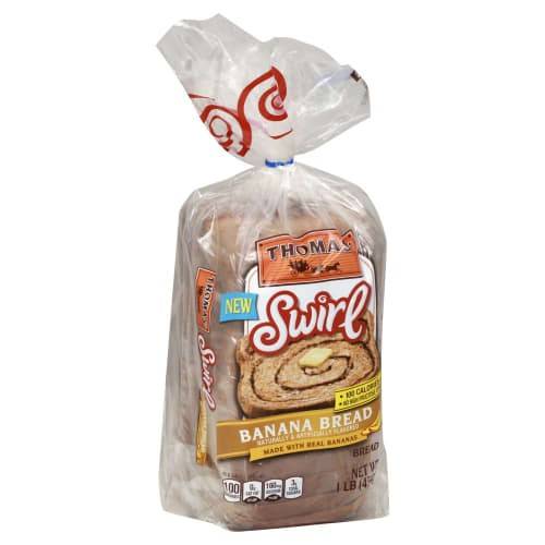 Order Thomas' · Banana Swirl Bread (1 lb) food online from United Supermarkets store, Plainview on bringmethat.com