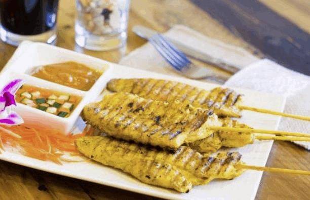Order Grilled Chicken Satay food online from Coconut Cafe store, Newton Centre on bringmethat.com