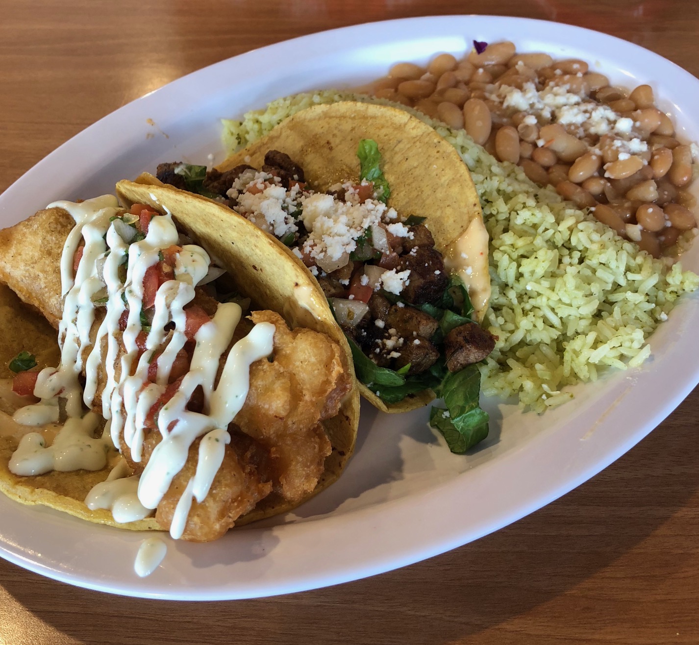 Order Two Tacos Plate food online from The Galley Fish Tacos store, Victorville on bringmethat.com