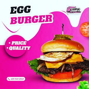 Order Egg Burger food online from Bunny Onion Burgers store, Oklahoma City on bringmethat.com