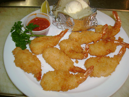 Order 10 oz. Jumbo Gulf Shrimp food online from Main Street Grille store, Muncy on bringmethat.com