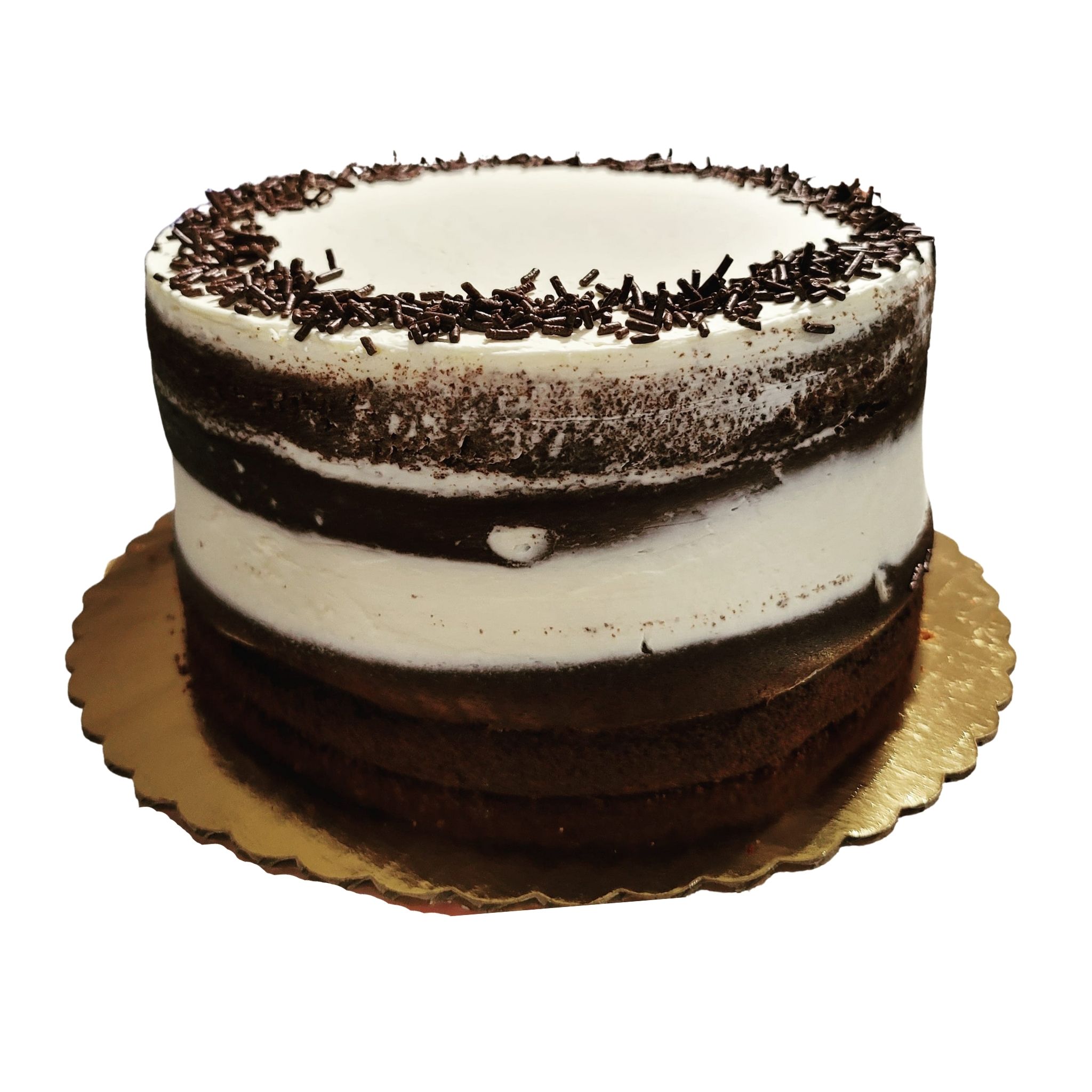 Order 8" Single layer Chocolate Cake with Vanilla Buttercream food online from Baked Cravings store, New York on bringmethat.com