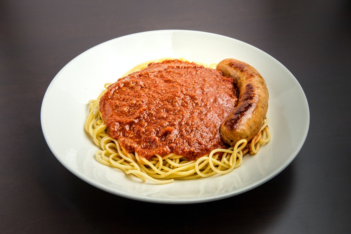 Order Italian Sausage with Meat Sauce food online from Old Spaghetti Factory store, Clackamas on bringmethat.com