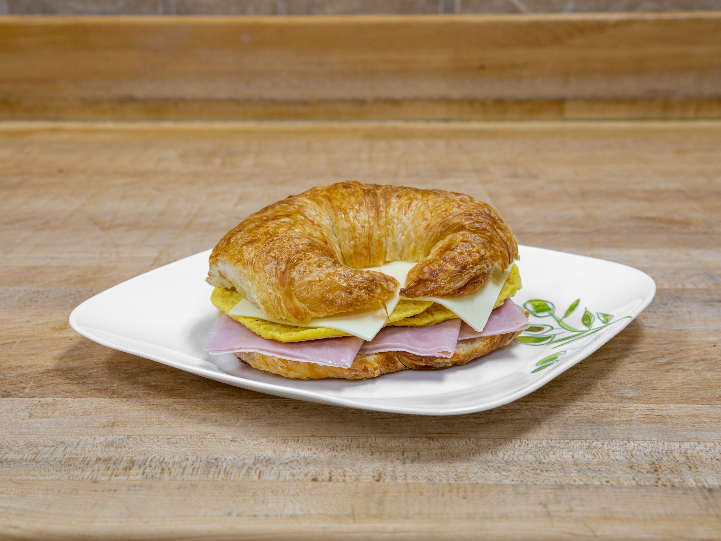 Order B-6 Ham & Egg & Cheese Croissant food online from K-Inn Donuts store, Paramount on bringmethat.com