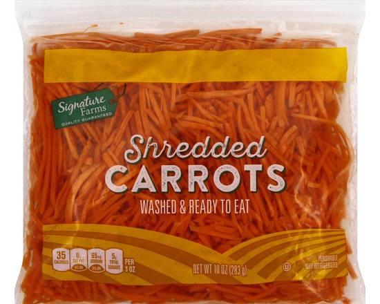 Order Signature Farms · Shredded Carrots (10 oz) food online from Albertsons Express store, Fort Worth on bringmethat.com