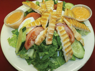 Order Tossed Salad with Grilled Chicken Breast food online from Tharsy Grill store, Baltimore on bringmethat.com