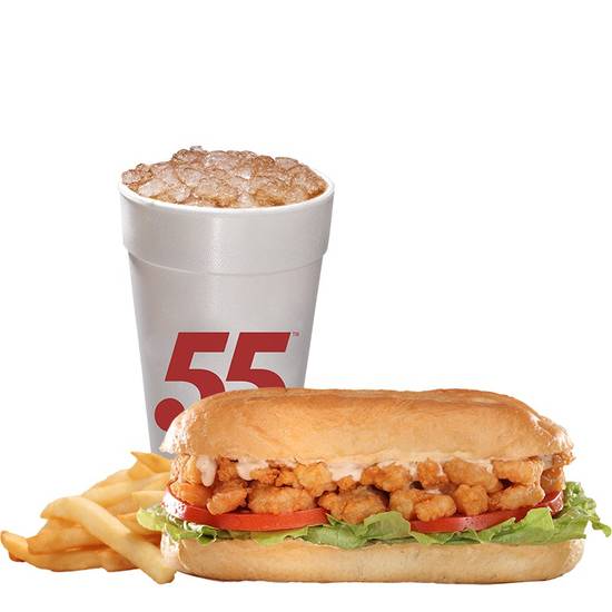 Order Shrimp Po'Boy Meal food online from Hwy 55 Burgers Shakes & Fries store, Raeford on bringmethat.com