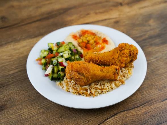 Order Fried Chicken Plate food online from Dimassi's Mediterranean Kitchen store, Humble on bringmethat.com