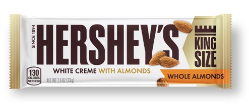Order Hershey White Crème Almonds King Size 2.6oz food online from 7-Eleven store, West Columbia on bringmethat.com