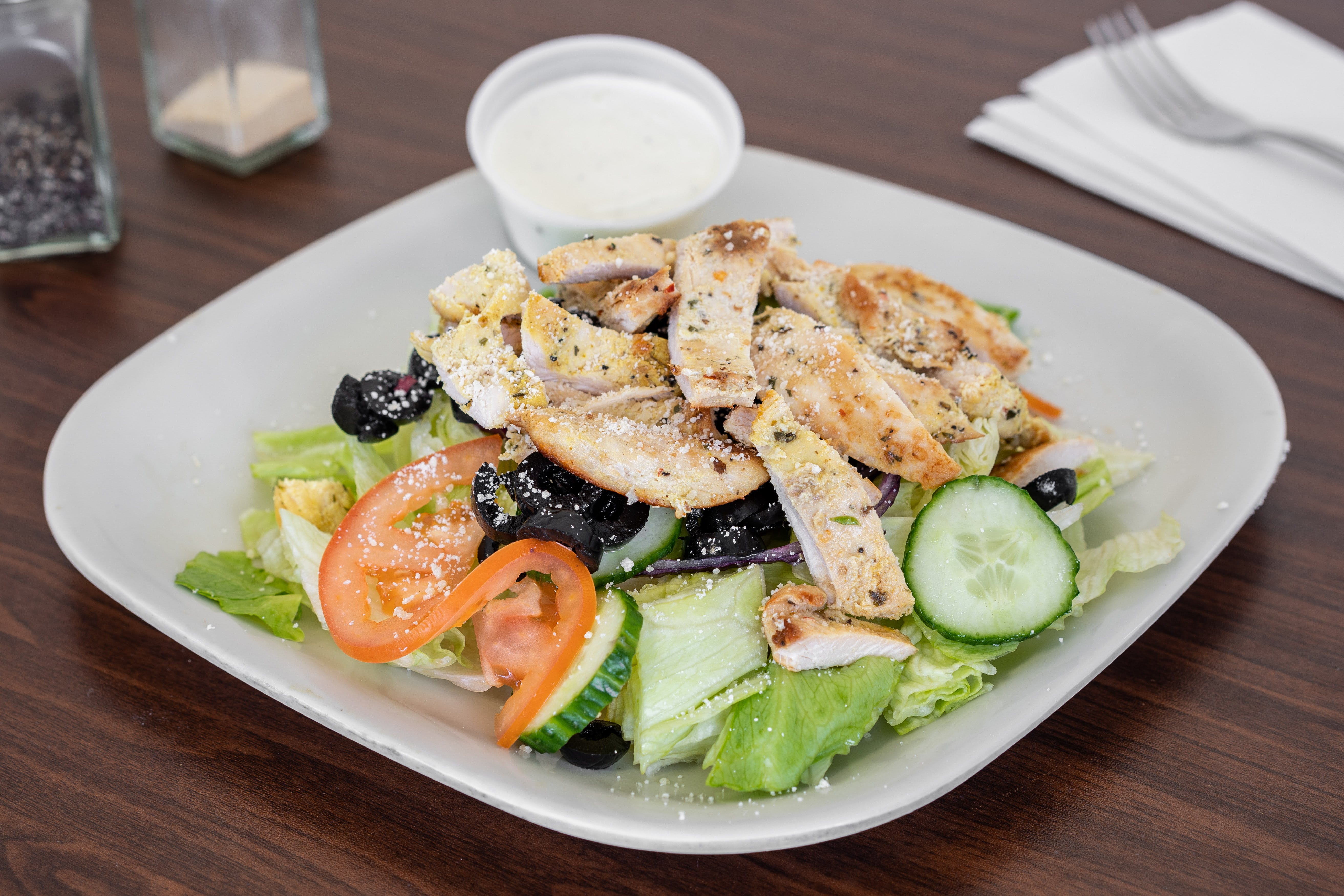 Order Grilled Chicken Salad - Small food online from Stella Pizzeria store, Perth Amboy on bringmethat.com