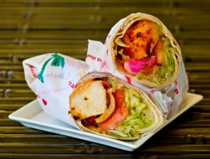Order Chicken Kabob Wrap food online from Woody's Oasis store, East Lansing on bringmethat.com