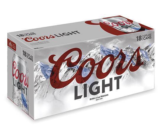 Order Coors Light, 18pk-12 oz Can Beer (4.2% ABV) food online from Ampm store, Hemet on bringmethat.com