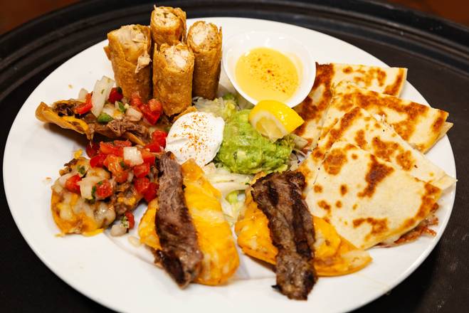 Order Sampler plater food online from Las Flamas Mexican Kitchen store, Dallas on bringmethat.com