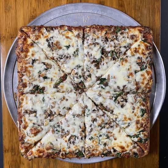 Order The Spinach and Shroom Special Pizza (Sicilian) food online from Marietta Pizza Co store, Marietta on bringmethat.com