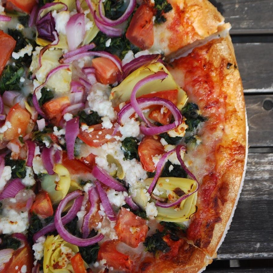 Order Greek Pizza - Small food online from Pizza World store, Salem on bringmethat.com