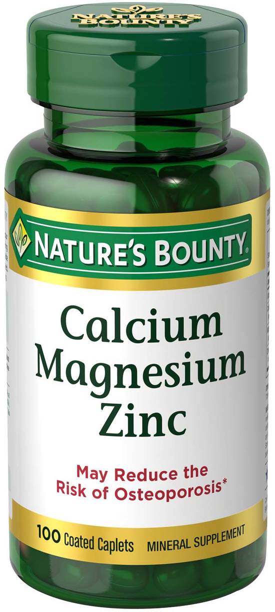 Order Natures Bounty Calcium Magnesium Zinc Coated Caplets (100 ct) food online from Rite Aid store, Palm Desert on bringmethat.com