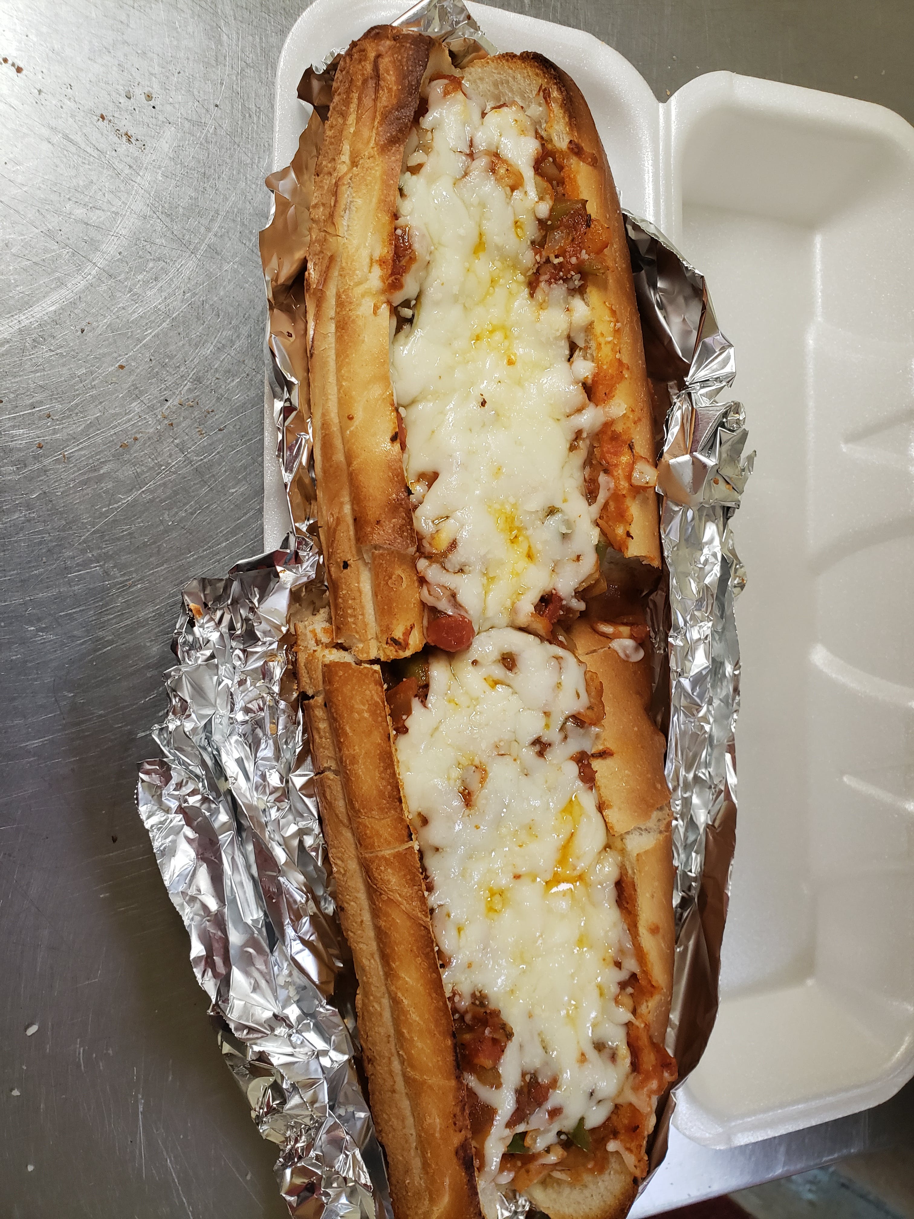 Order Sausage Parmigiana Sub - 8" food online from Aly's Family Italian Restaurant store, Christiansburg on bringmethat.com