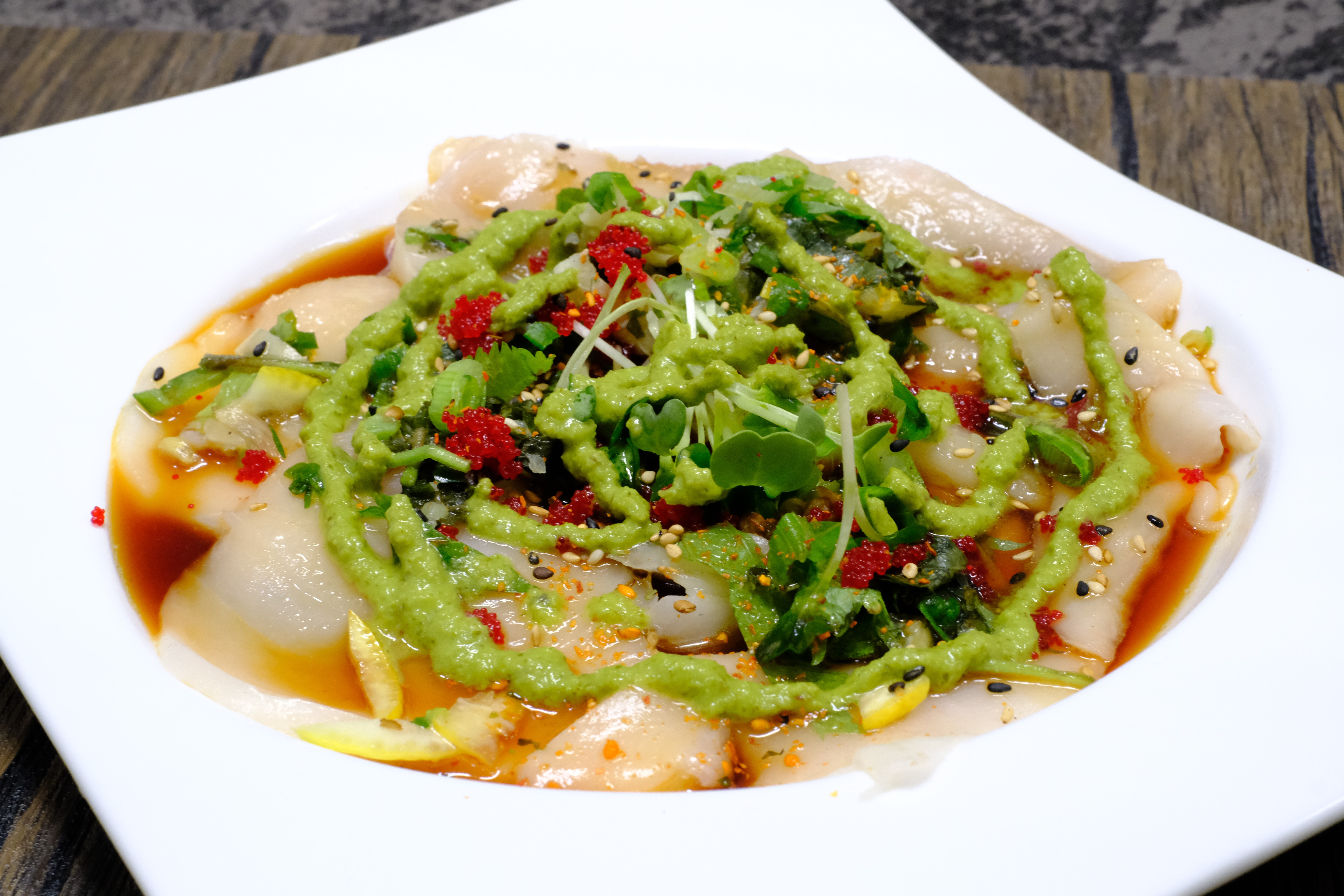 Order Butterfish Crudo food online from Banzai Japanese Bar & Kitchen store, Fresno on bringmethat.com