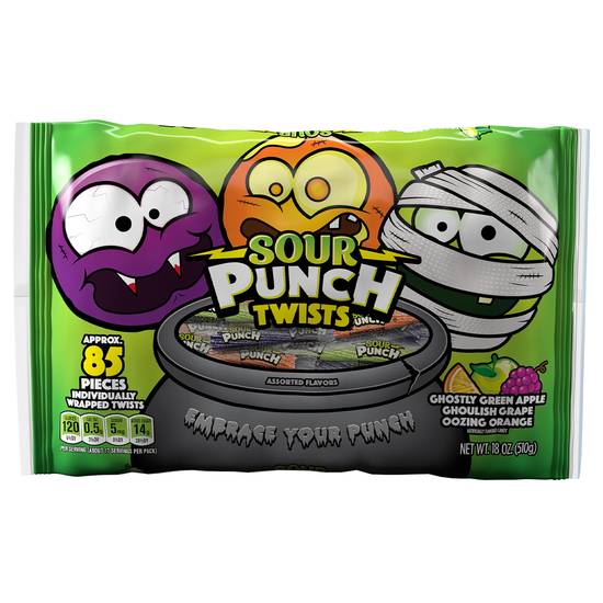 Order SOUR PUNCH Twists Halloween Candy, 85 Individually Wrapped Pieces food online from Cvs store, Hillsborough County on bringmethat.com