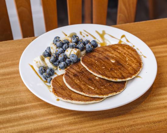 Order Polenta Gluten-Free Pancakes food online from Meli Cafe store, Chicago on bringmethat.com