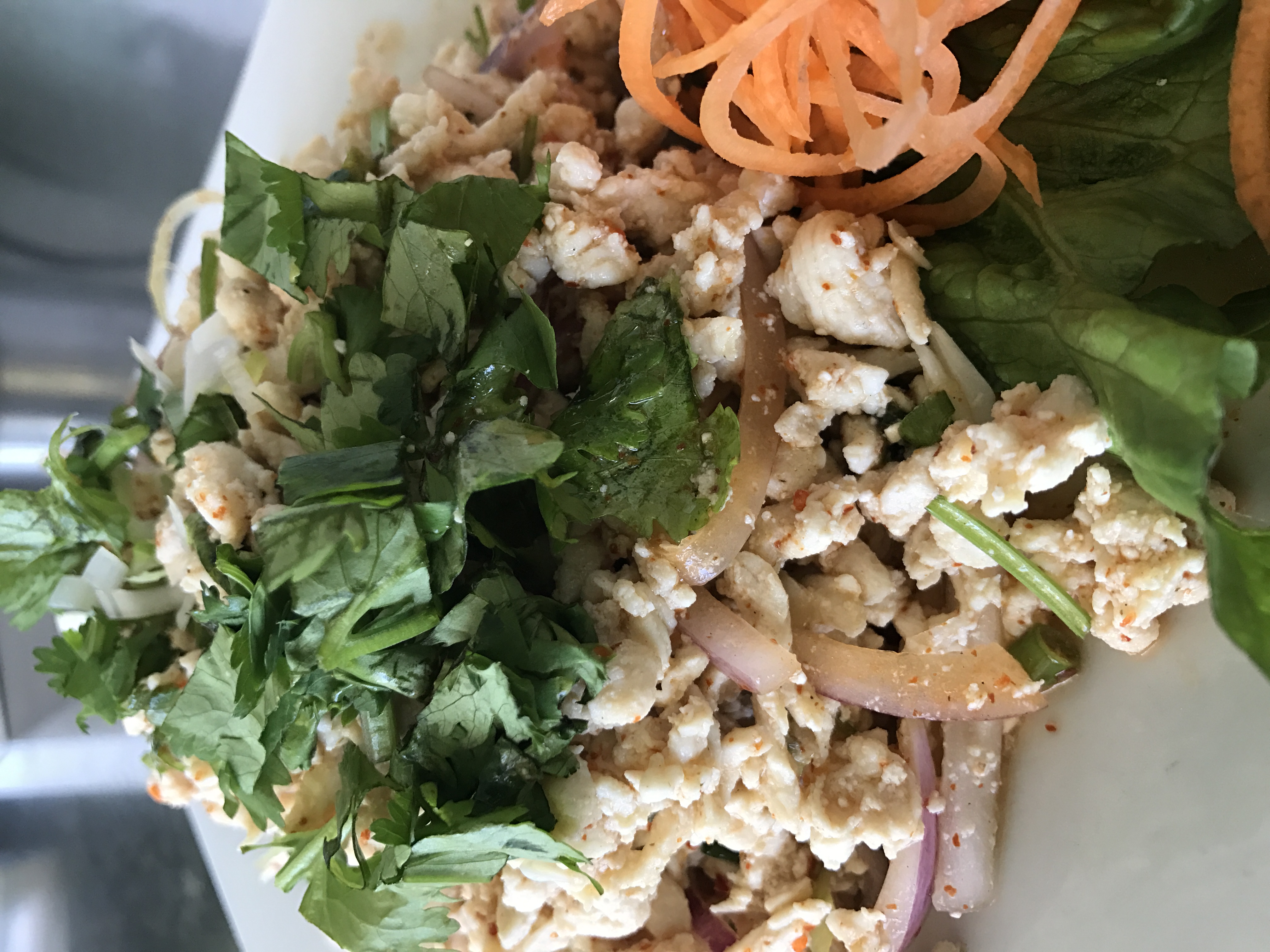 Order Larb Gai Salad food online from Eathai Restaurant store, Rockville on bringmethat.com