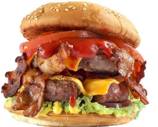 Order Double Stack Bacon Cheeseburger food online from Firebelly Wings store, Fairburn on bringmethat.com
