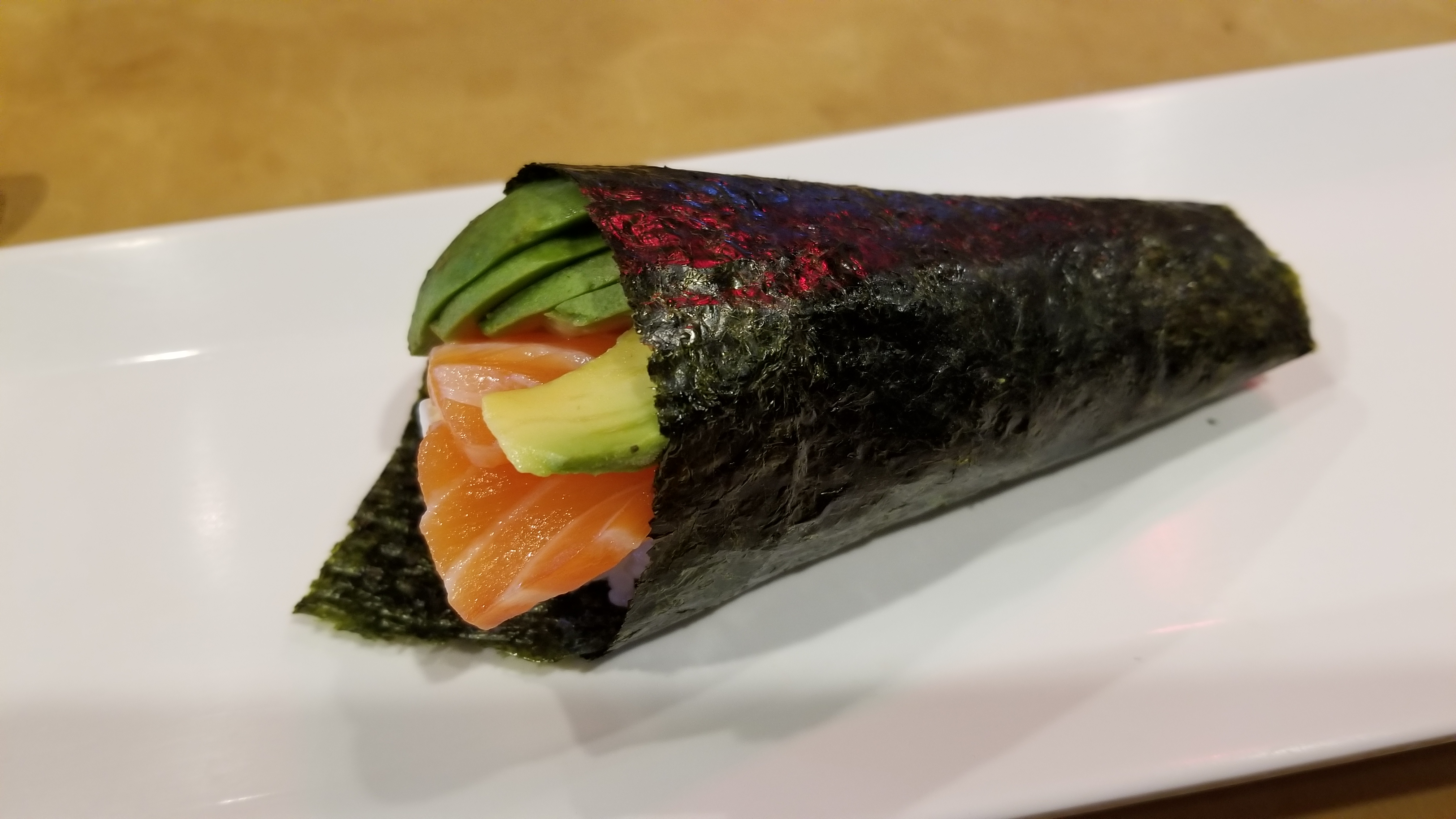 Order Salmon Hand Roll food online from Shogun Sushi store, Santa Clarita on bringmethat.com
