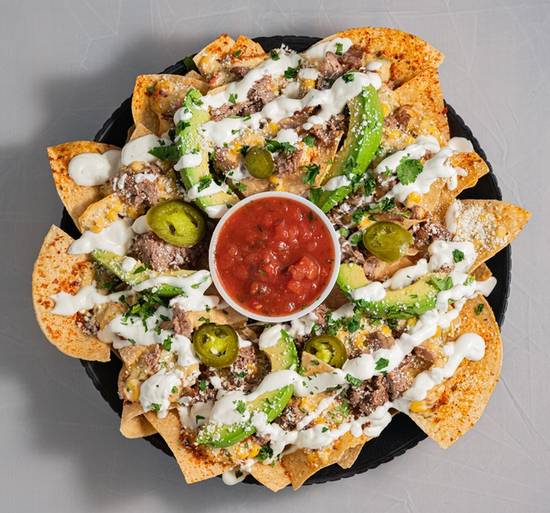 Order Street Corn Nachos with Steak food online from Hurricane Grill & Wings store, Palm City on bringmethat.com