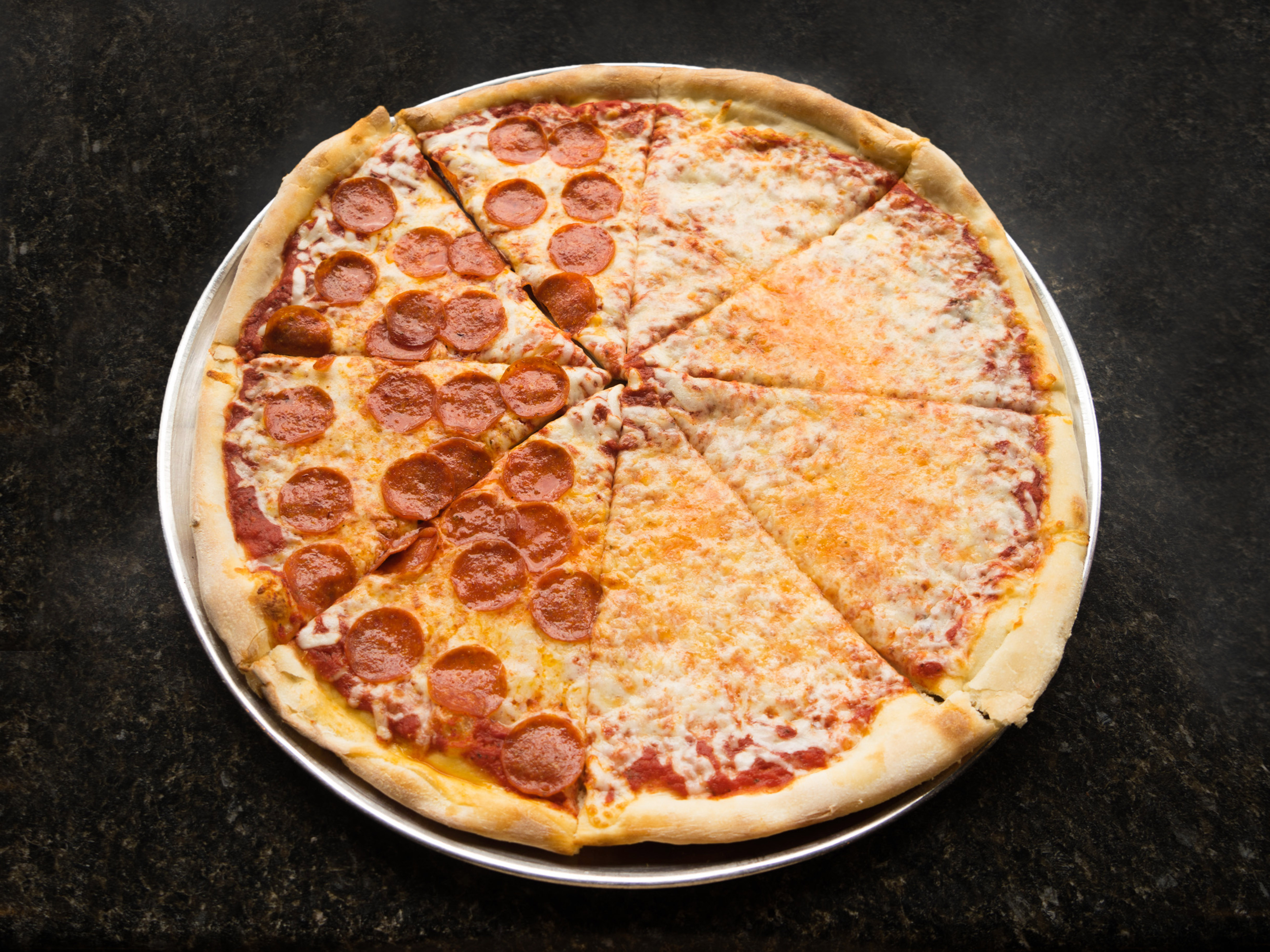 Order 1/2 Cheese and 1/2 Specialty Pizza food online from Mesa Pizza store, Minneapolis on bringmethat.com