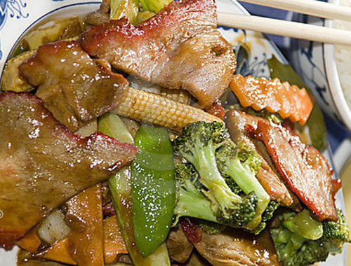 Order 75. Roast Pork with Mixed Vegetable food online from China Chef store, Edison on bringmethat.com