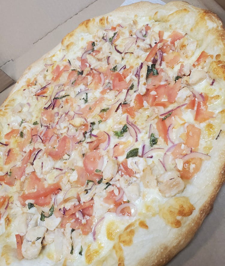 Order Chicken Bruschetta Pizza - Small 12'' food online from Buffalo House store, Philadelphia on bringmethat.com