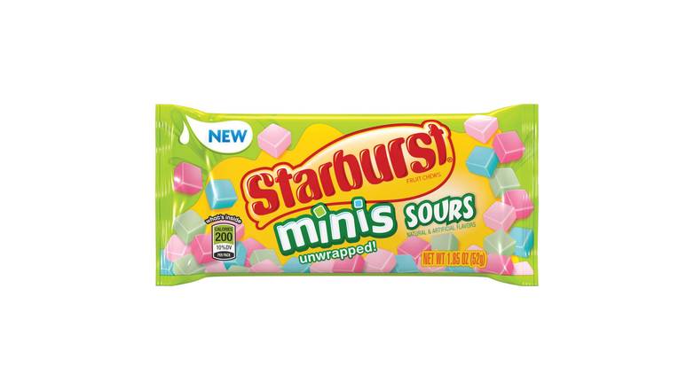 Order Starburst, Minis Sours Fruit Chews Candy food online from Aldan Sunoco store, Aldan on bringmethat.com