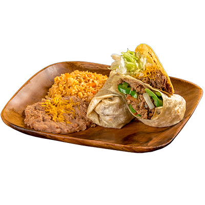 Order 2. Burrito and Taco Platter food online from Filibertos Mexican Food store, Oro Valley on bringmethat.com