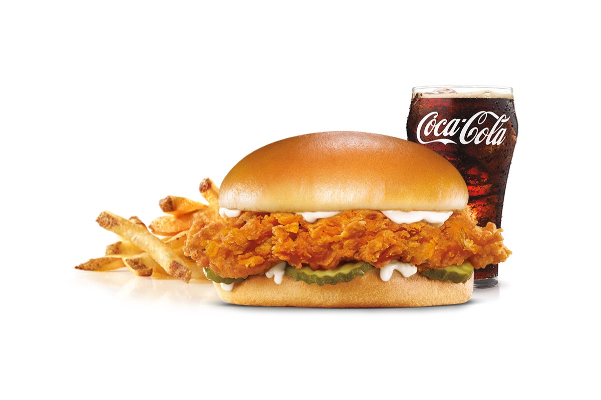 Order Hand-Breaded Chicken Sandwich Combo food online from Hardee's store, Boiling Springs on bringmethat.com