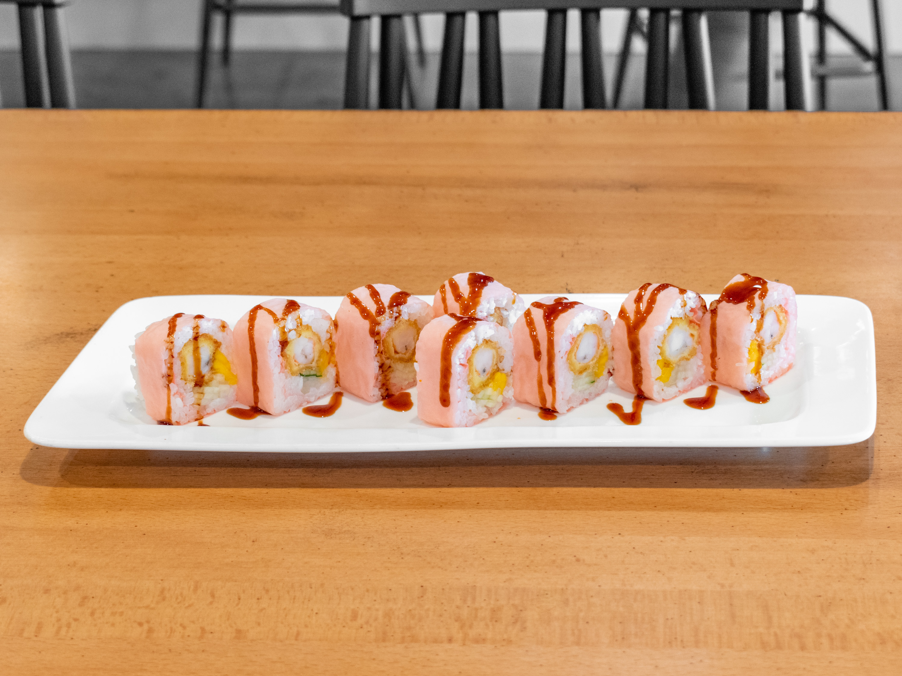 Order Pink Whitney Roll food online from Takashi The Art Of Sushi store, Camp Hill on bringmethat.com