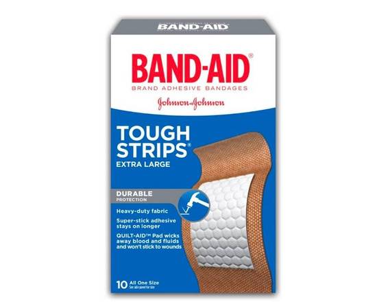 Order Band-Aid Water Block Tough Strips 10 ct food online from McLean Ave Pharmacy store, Yonkers on bringmethat.com