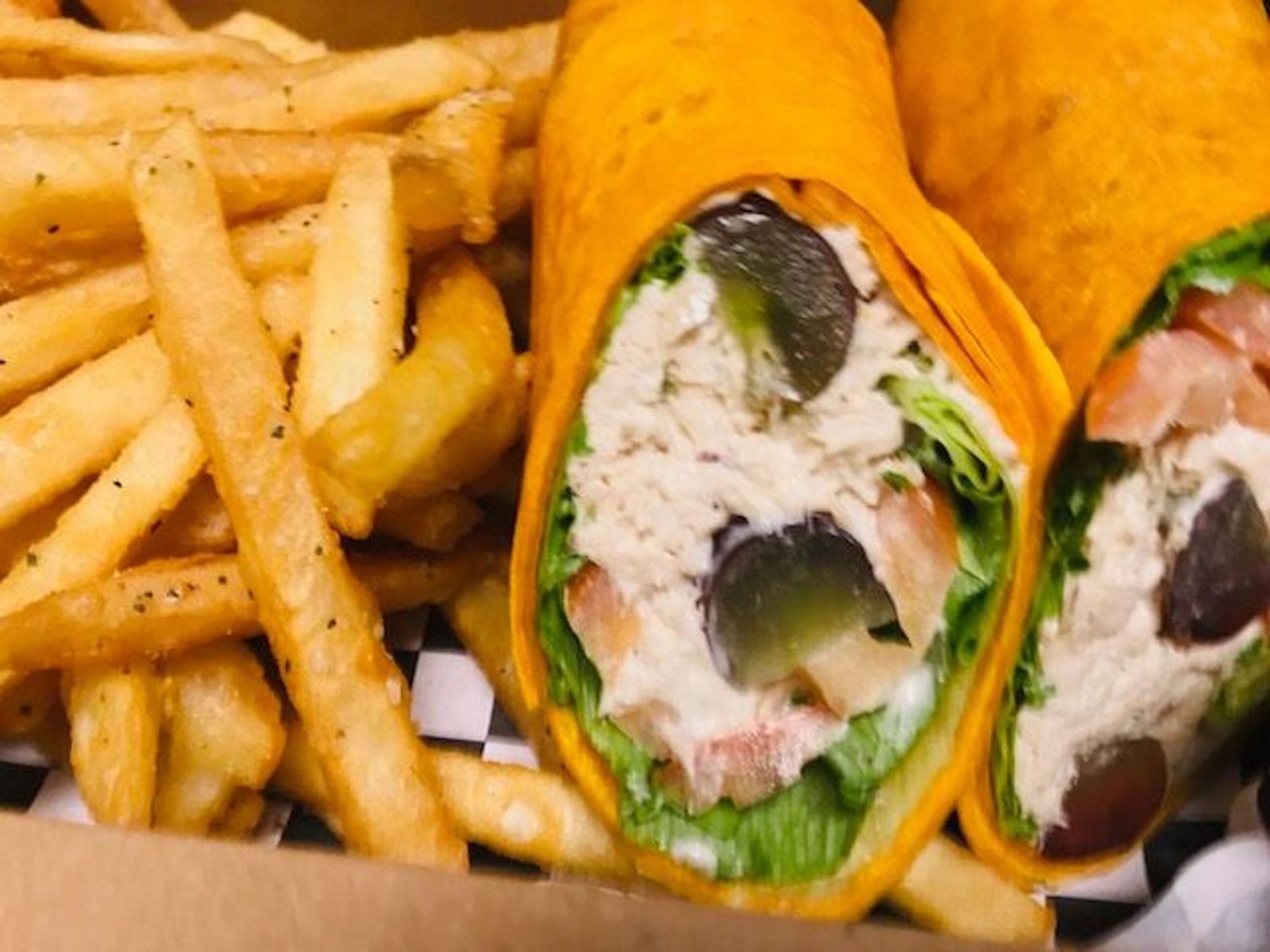 Order Famous Chicken Salad Wrap food online from Tonys Eat & Drink store, Franklin on bringmethat.com