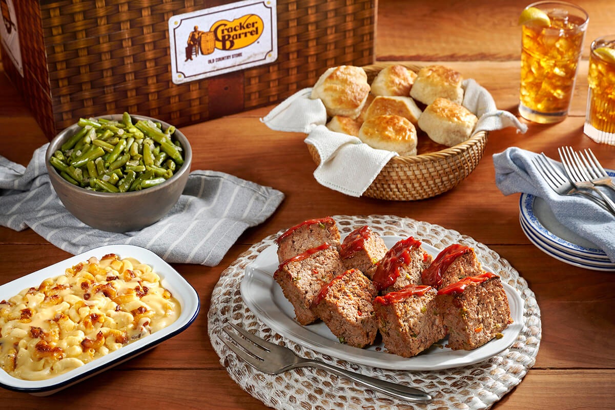 Order Scratch-Made Meatloaf Family Meal Basket food online from Cracker Barrel store, Houston on bringmethat.com