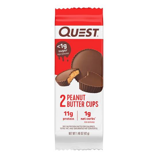 Order Quest Nutrition Peanut Butter Cups, High Protein Low Carb, Gluten Free, Keto Friendly, 1.48 OZ food online from Cvs store, LANETT on bringmethat.com