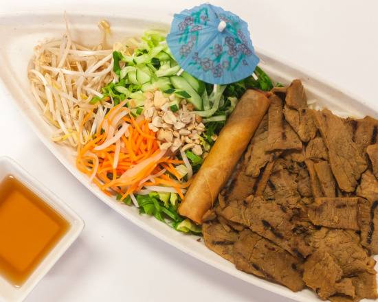 Order BEEF VERMICELLI with Eggroll / Bun Bo Nuong cha gio food online from Pho Ann store, Nashville on bringmethat.com