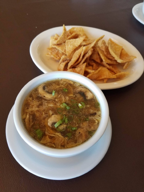 Order Hot and Sour Soup food online from China Island Asian Grill store, Flower Mound on bringmethat.com