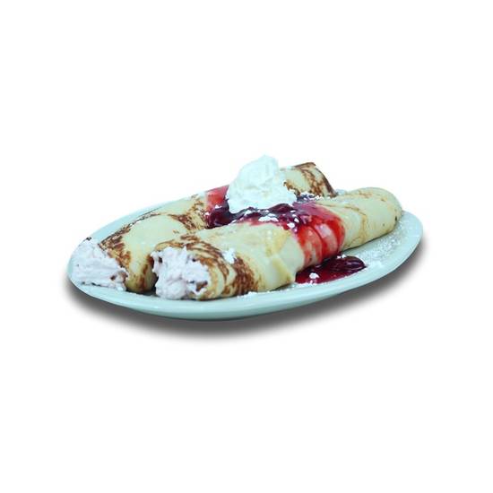 Order Strawberry Creme Cheese Crepes food online from We Pancakes store, Midwest City on bringmethat.com