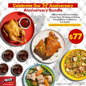 Order 77th Anniversary Bundle food online from Max Restaurant store, San Diego on bringmethat.com