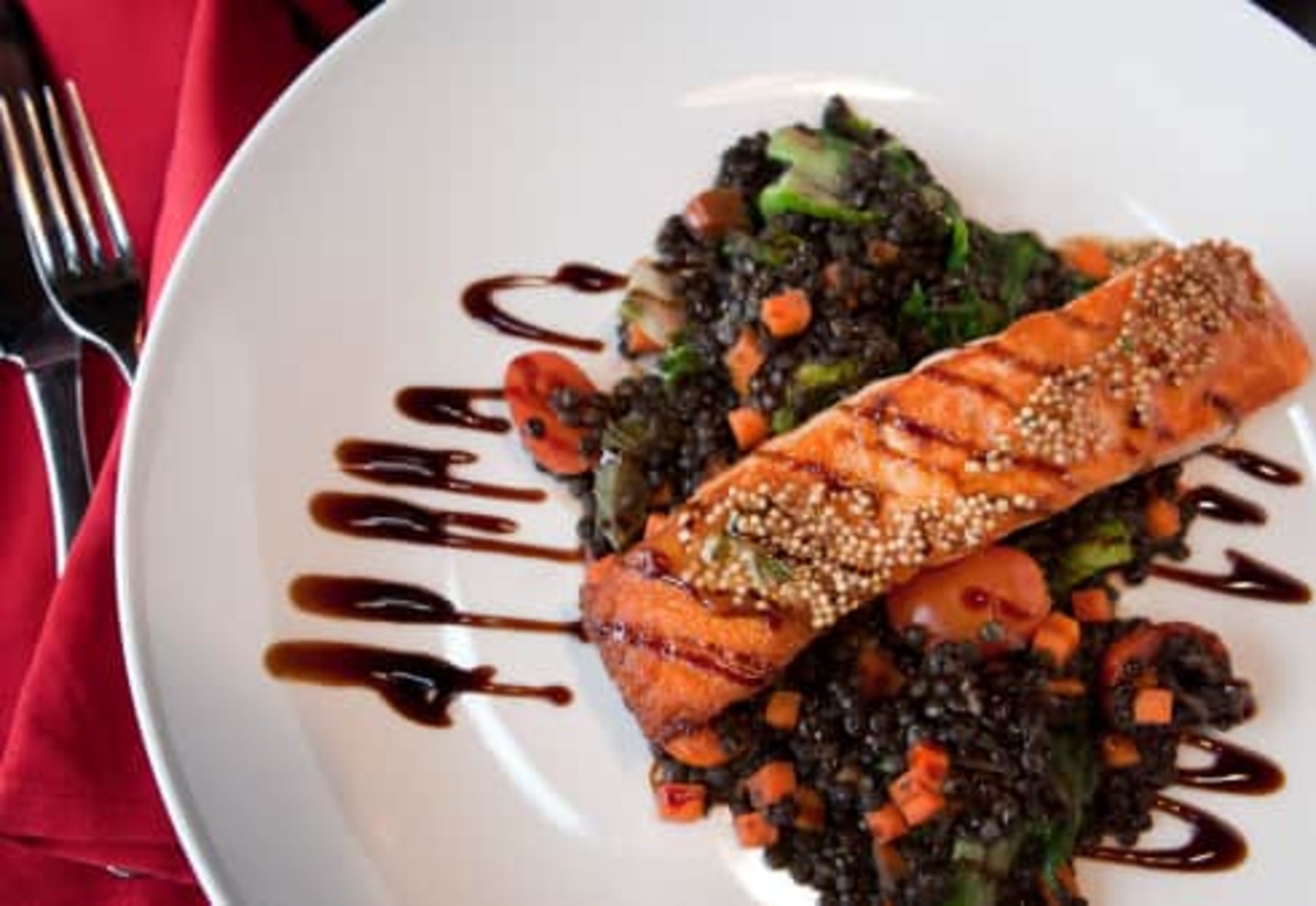 Order Pan-Seared Atlantic Salmon food online from Market Grille store, Manchester on bringmethat.com