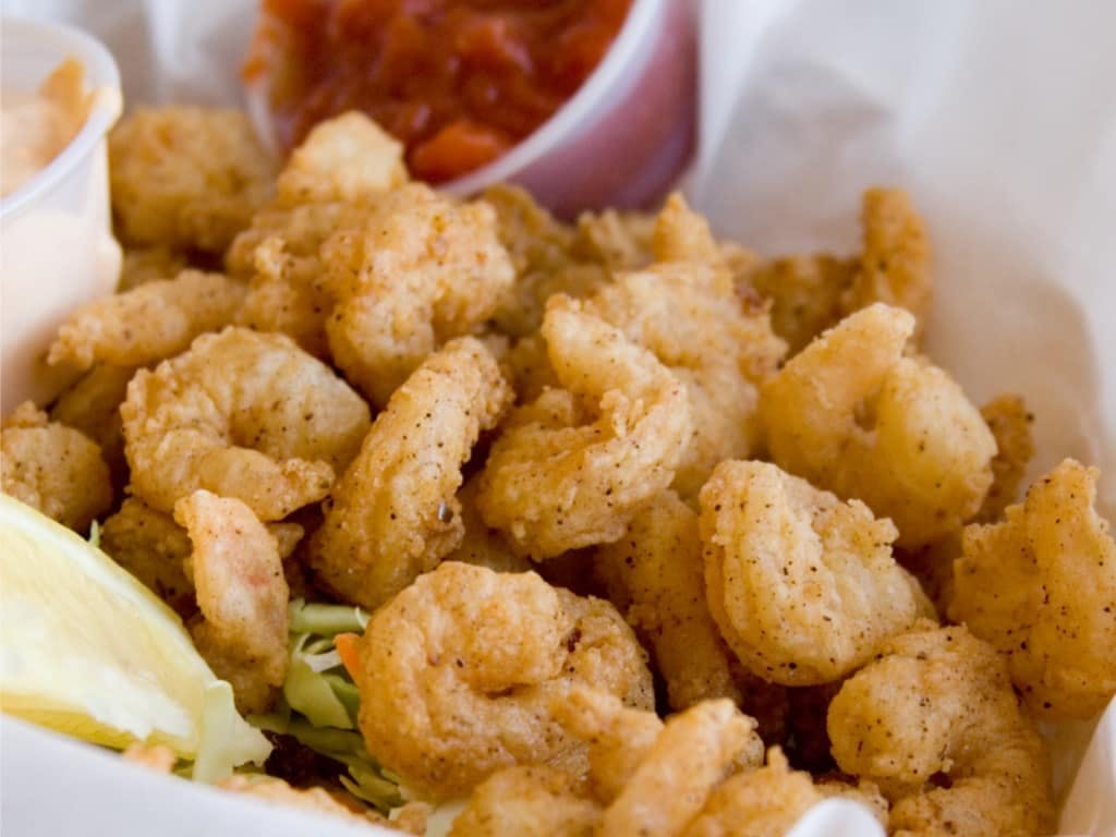 Order Shrimp Basket - 21 Pieces food online from Mama's Pizza store, Fredericksburg on bringmethat.com