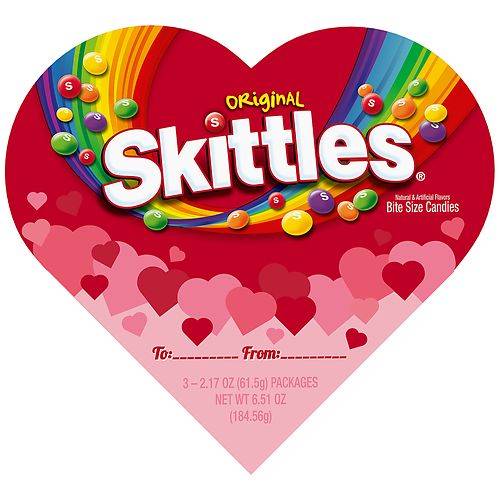 Order Skittles Singles Filled Heart Valentine's Day Original - 2.17 oz x 3 pack food online from Walgreens store, Denver on bringmethat.com