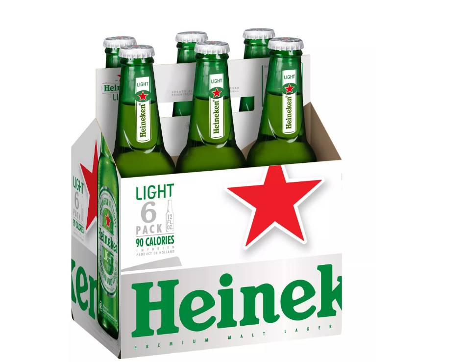 Order Heineken Light Lager Beer - 6pk/12 fl oz Bottles food online from Windy City Liquor Market store, El Cajon on bringmethat.com
