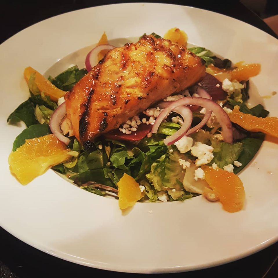 Order Grilled Salmon and Beet Salad food online from Cafe 4 store, Knoxville on bringmethat.com