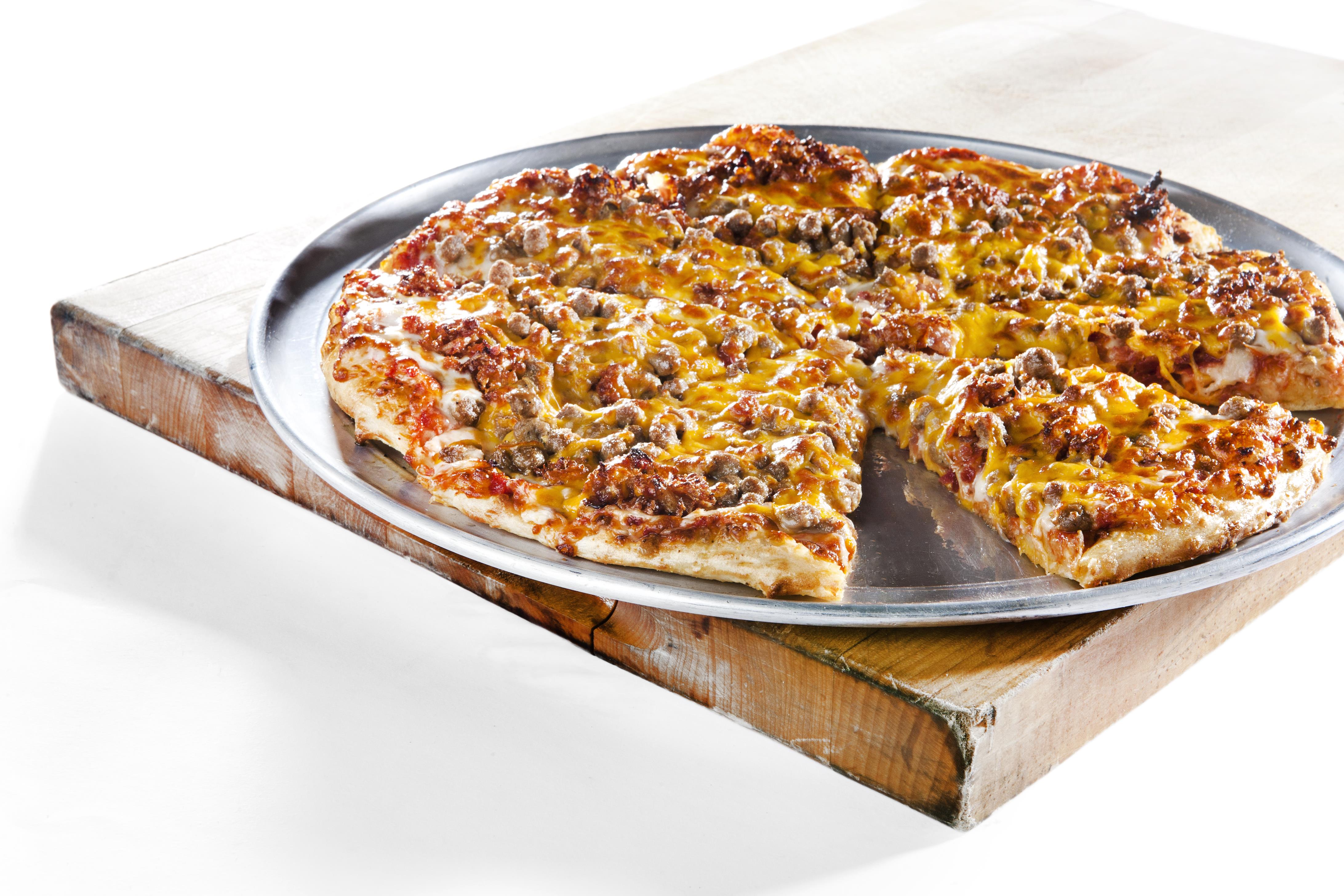 Order Bacon Double Cheeseburger Pizza food online from Fox's Pizza Den store, Morgantown on bringmethat.com